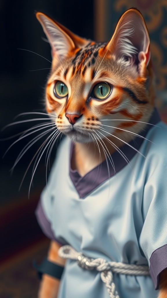 Cat in Hospital Looking Like Human