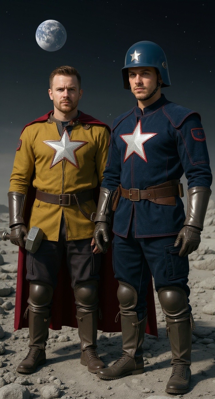 Thor and Captain Chat on the Moon