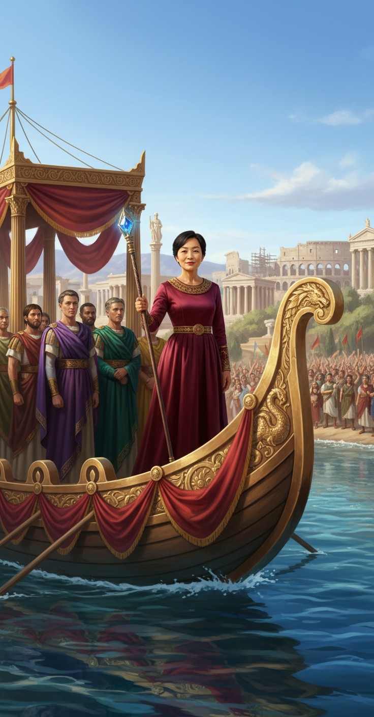 Cleopatra's Diplomatic Dance in Rome