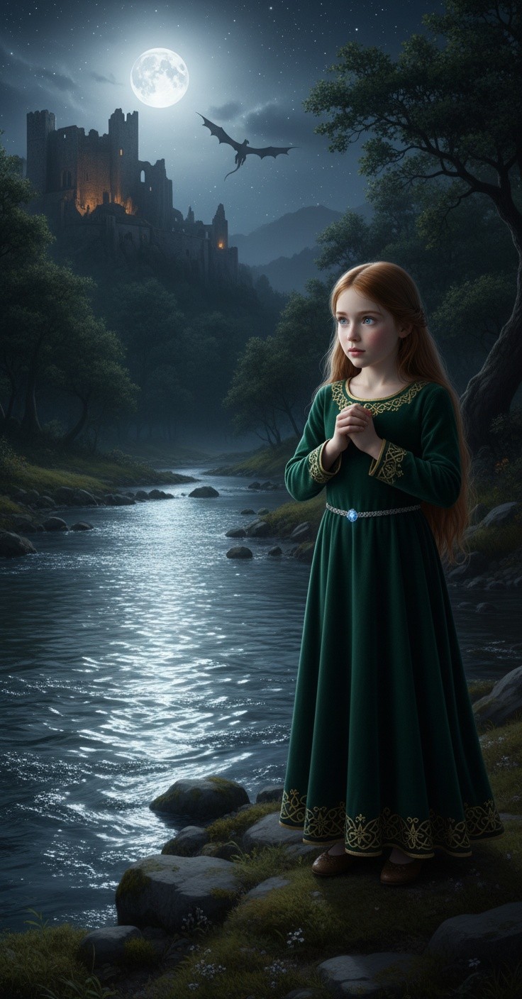 A Moonlit Fairytale: The Girl by the River