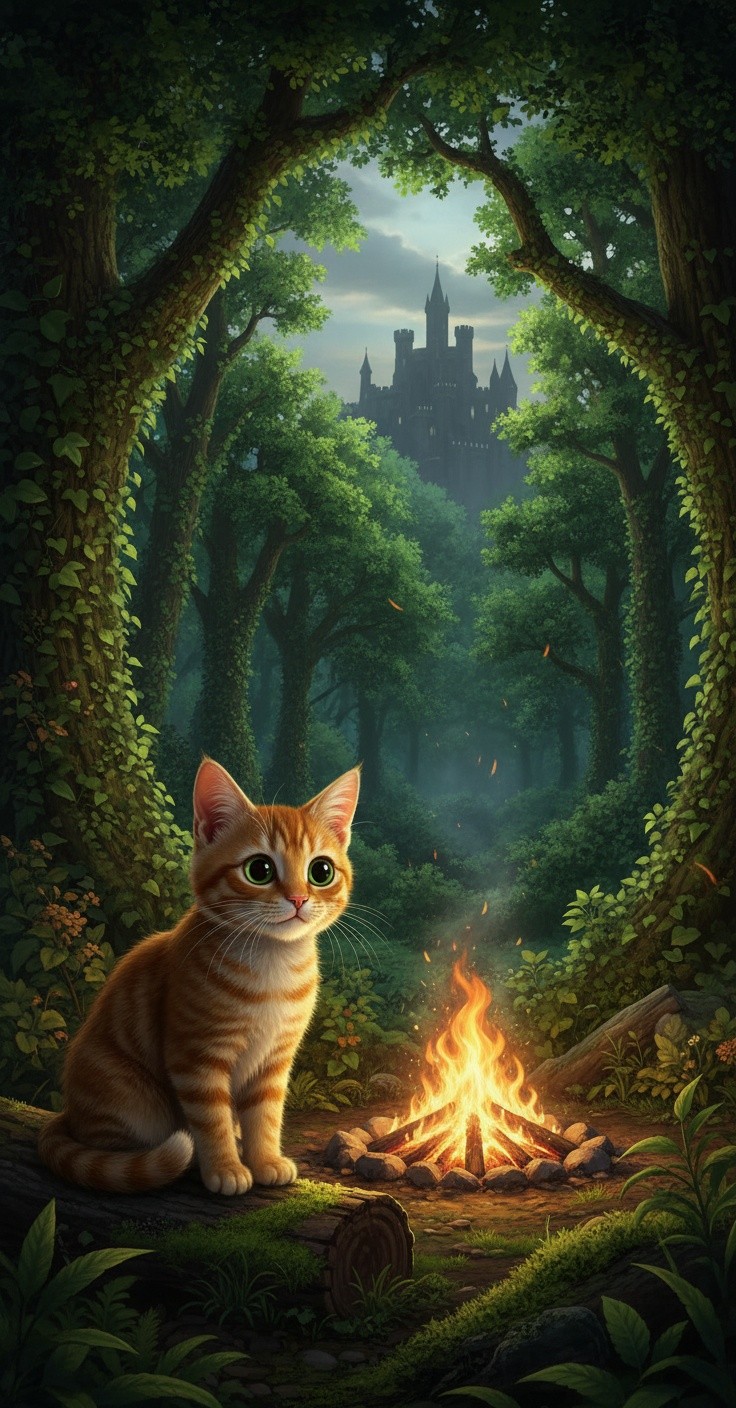 Kucing Koki Beraksi di Dapur Hutan