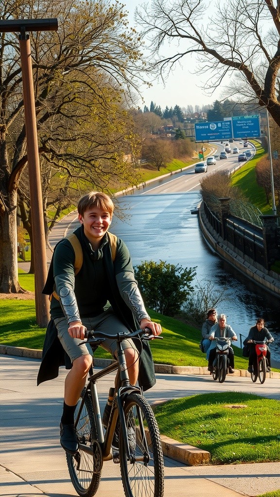 Boy Falls into River from Highway as Cycle Goes to Sky