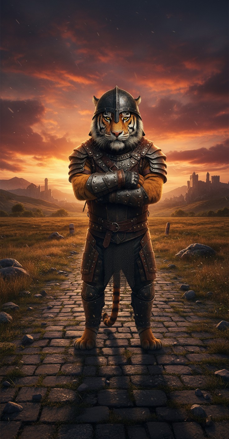 Biker Tiger: Ride into the Sunset