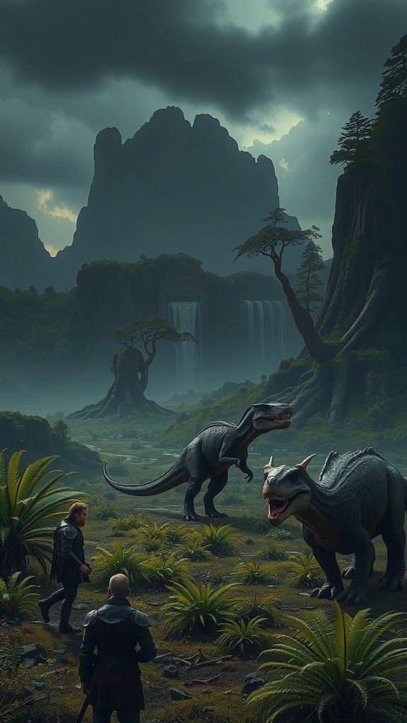 Giant Humans vs. Dinosaurs: Survival in the Prehistoric Jungle