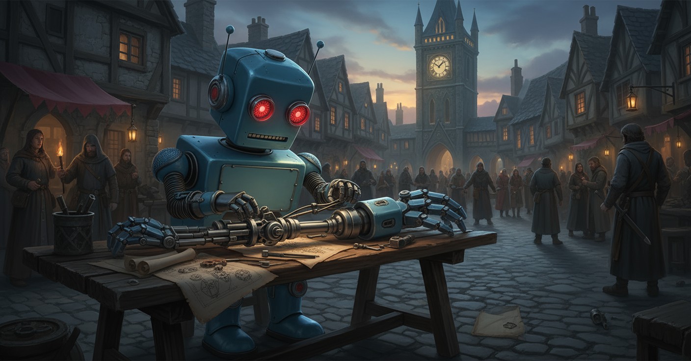 Ethereal Shadows: The Clockwork Sentinel