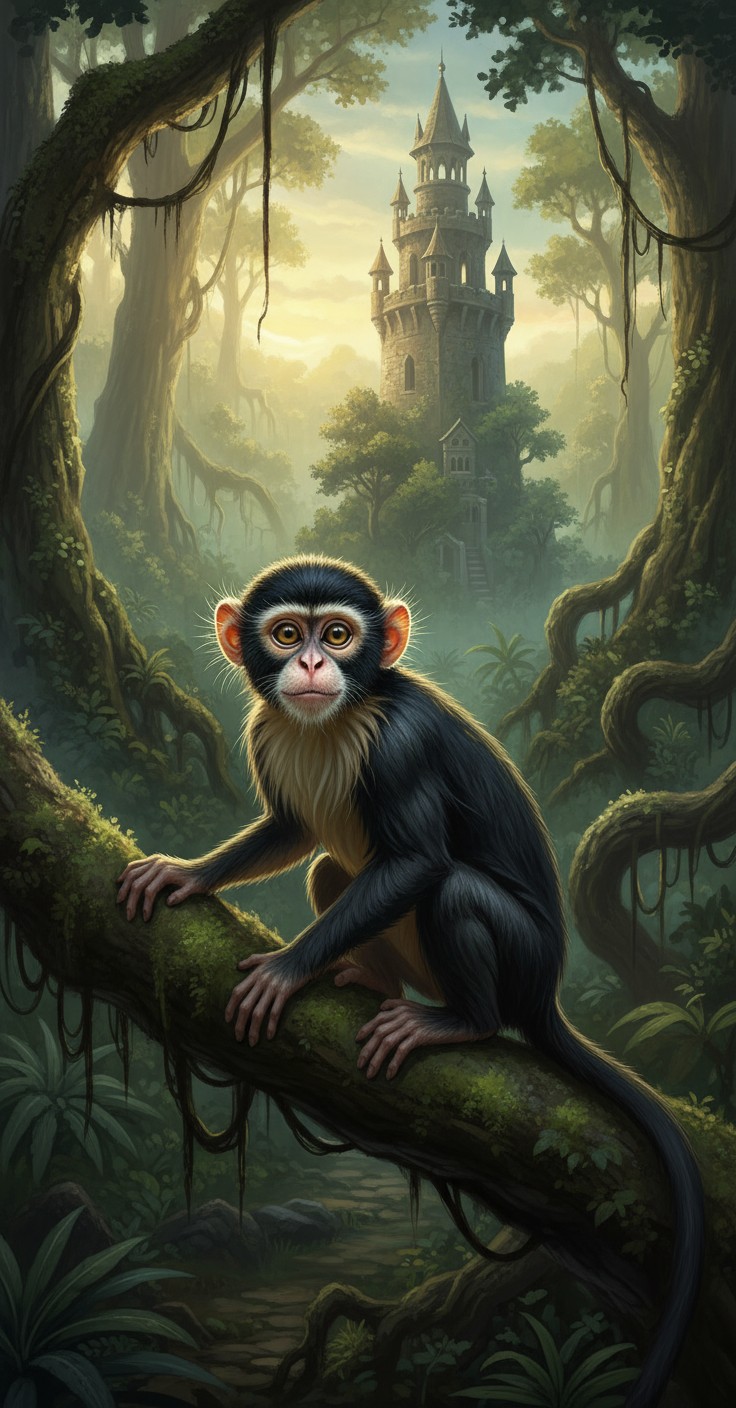 राजसी पल: बандар की गद्दी और वफादार दरबारी