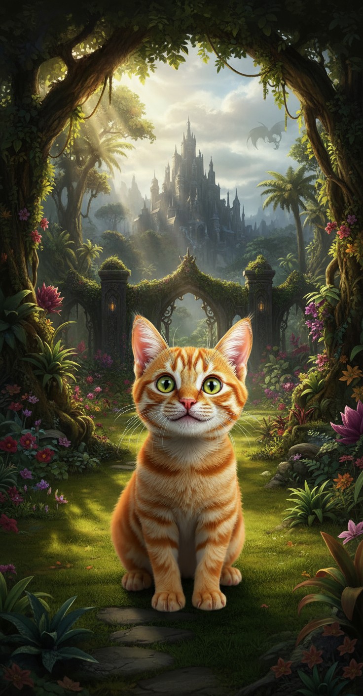 Magical Mango Adventure with a Playful Cat!
