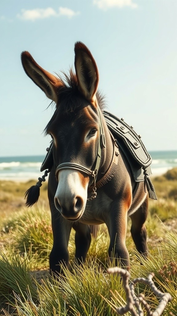 A Donkey Swimming in the Sea