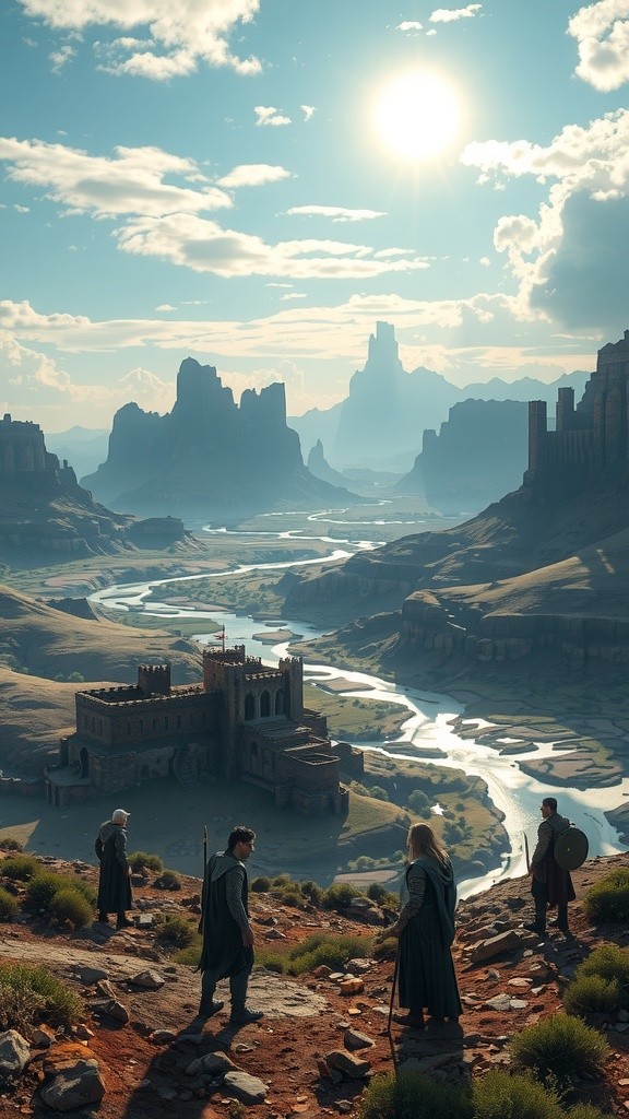 Medieval Prehistoric Duel: Spider-Man vs. Batman in a Desert Realm