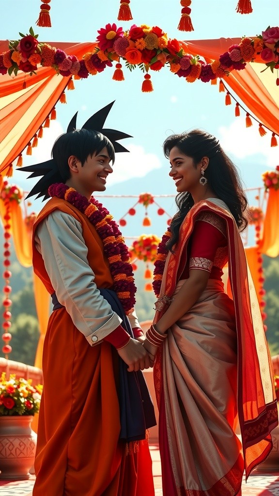 Goku's Epic Traditional Wedding: Vegeta's Dance & Friends Feast on Indian Cuisine!