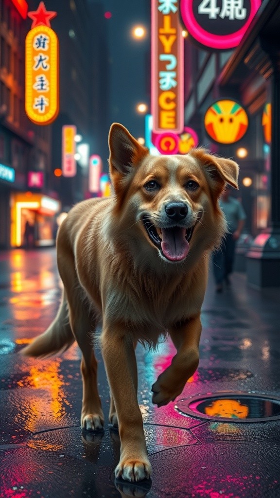 Neon Night Race: Dog Behind the Wheel