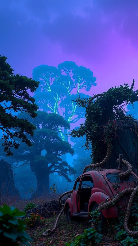 Neon Whispers: A Journey Through the Reclaimed Forest