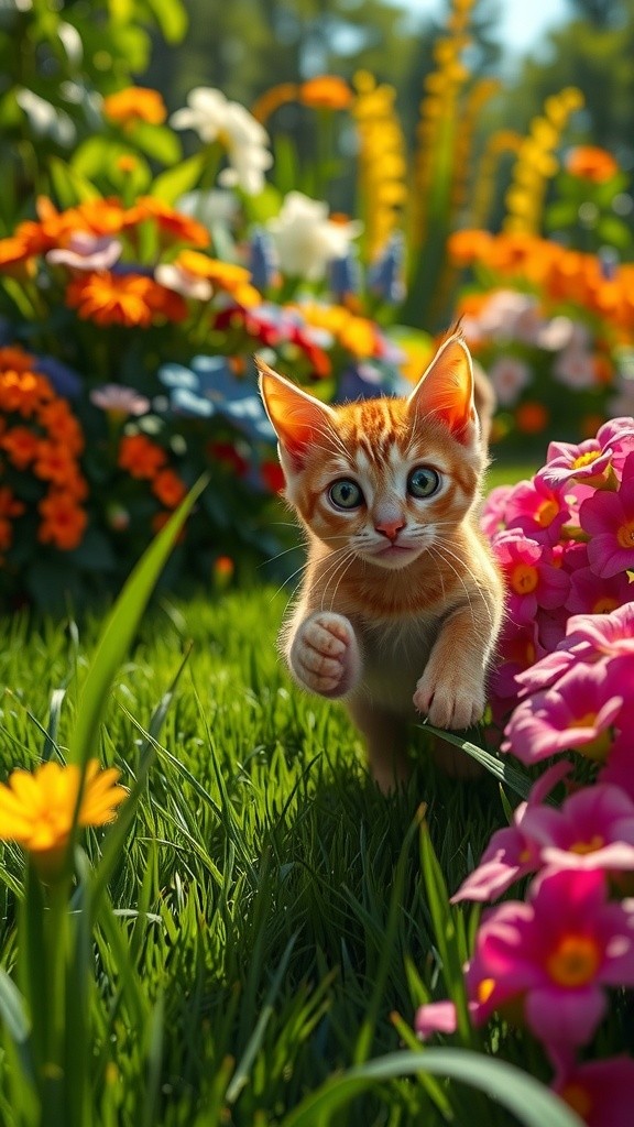 Kitten's Magical Garden Adventure with Butterflies!