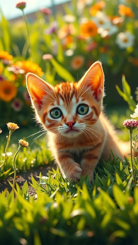 Kucing Oren Bernyanyi Bersama Kucing Lain