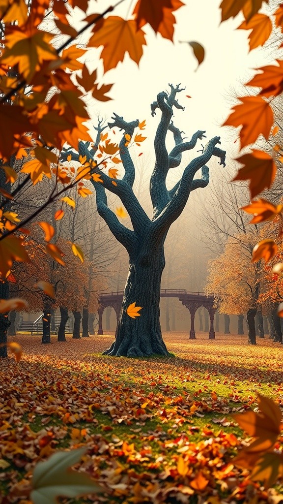 Daun Terakhir dan Cahaya Musim Gugur