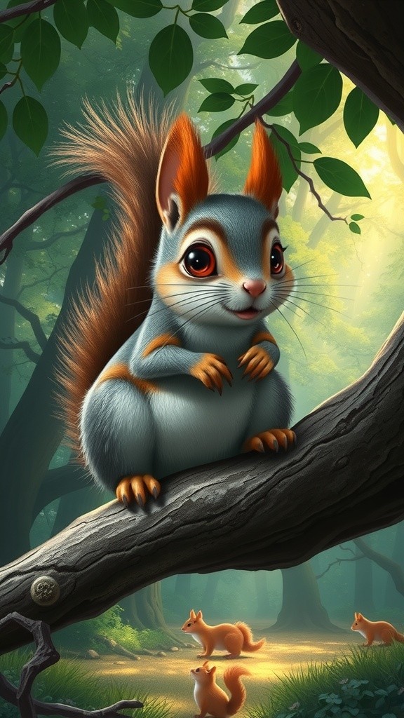 Squirrel's Love: Fetching Food for Mom!