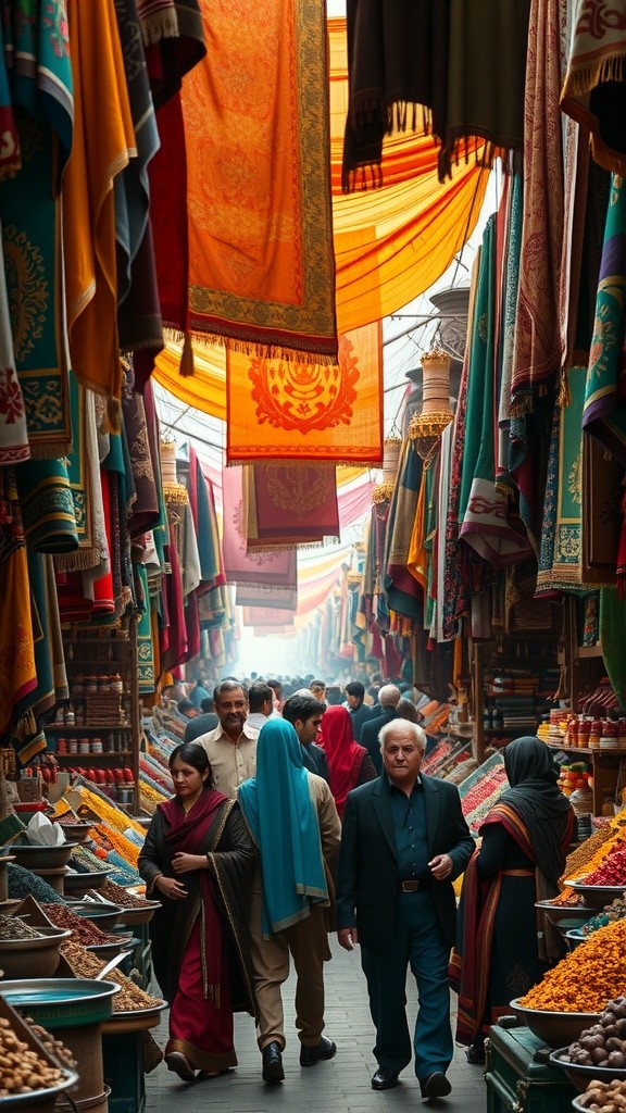 Cat in a Buff Human Body Juggling a Baby in a Pakistan Market