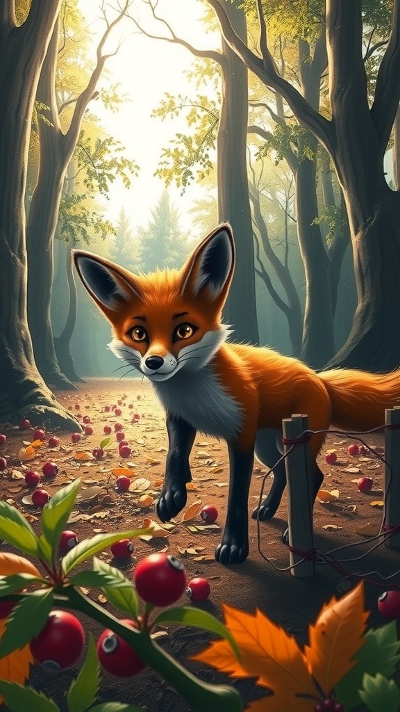 Tiny Realistic Fox on Fingertip