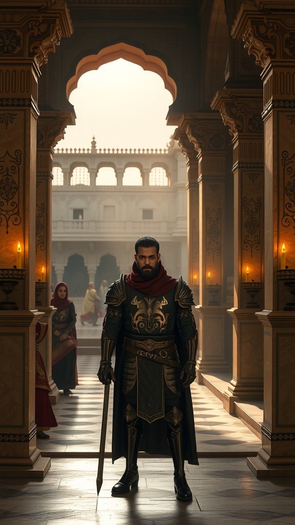 Embrace of Divine Friendship: Krishna and Sudama in Golden Light