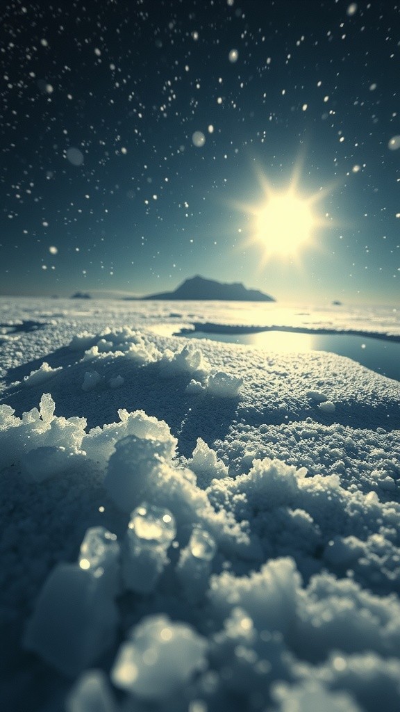 Cahaya Biru di Gua Es Antartika