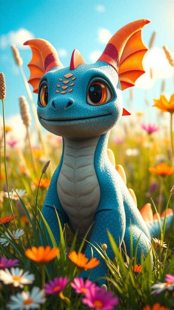 Draco: The Friendly Enchanting Dragon with Mosaic Scales