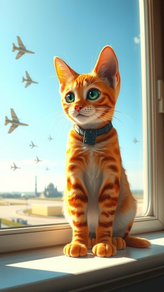 Persian Cat Sky Diving through the Clouds