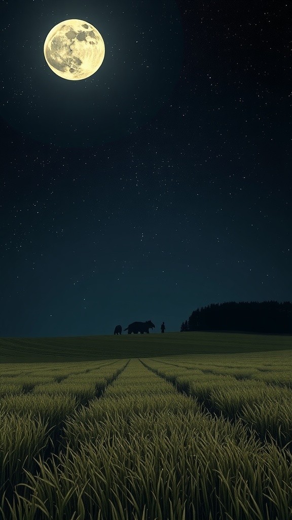 Heavenly Breeze: A Farmer's Dream Under the Starry Sky