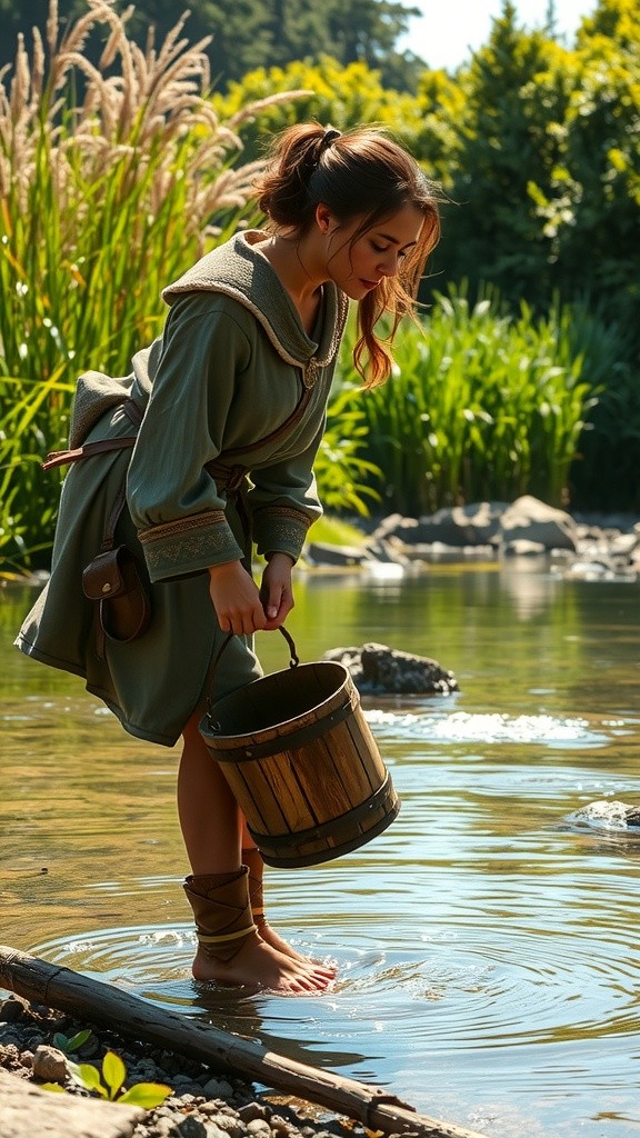 A Heartfelt Encounter by the Stream