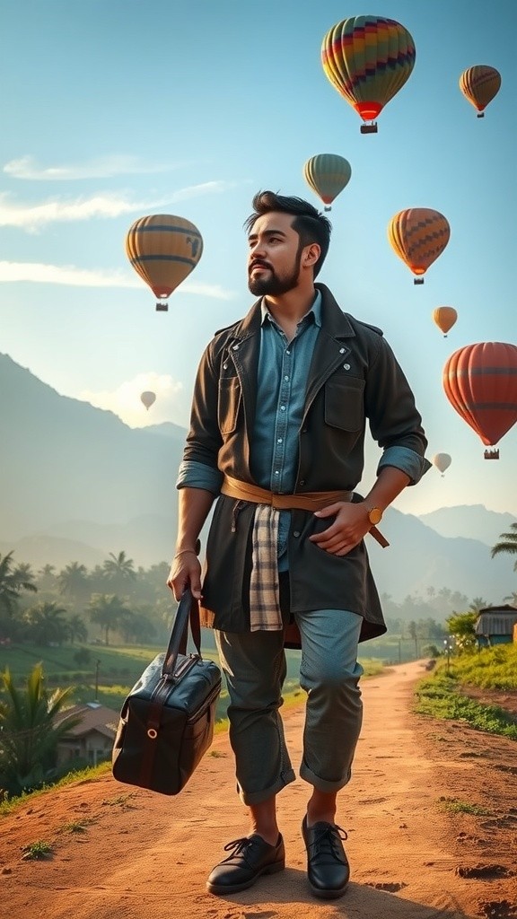 Pria Melayang di Balon Udara Bersama Temannya (copy)