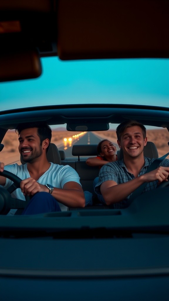 Friends Camp in Desert and Spot UFO in Night Sky