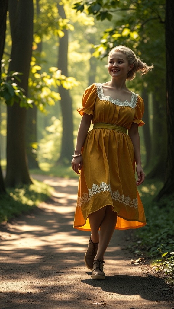 Little Girl Escapes the Dragon on Her Way from the Farm