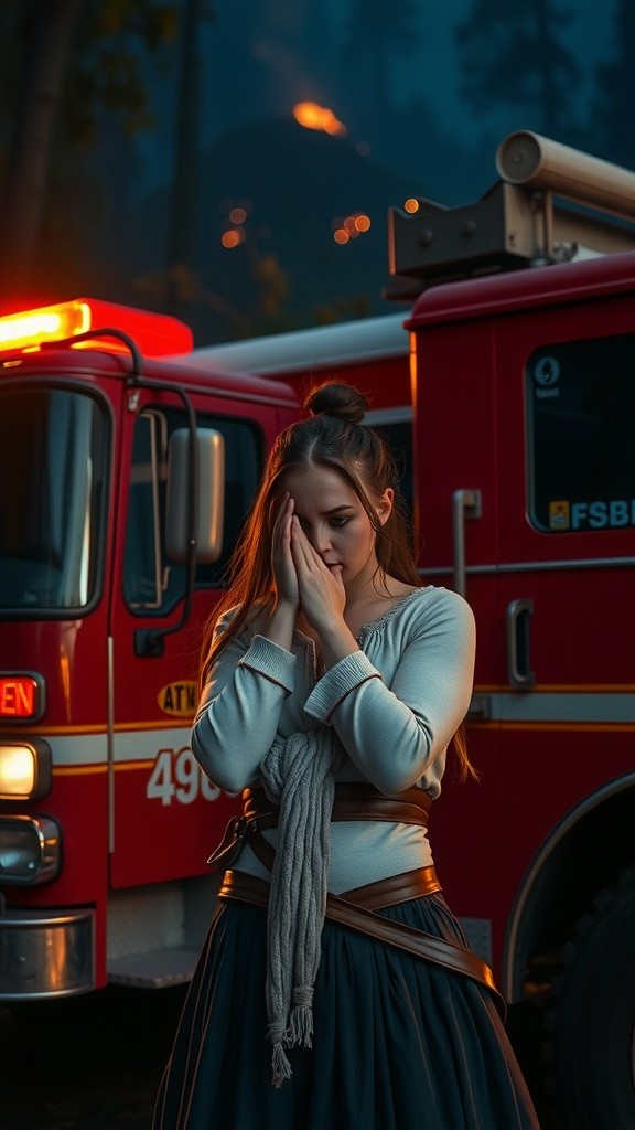 Heroic Rescue: Firefighter Battles Flames to Save Kitten in Wildfire