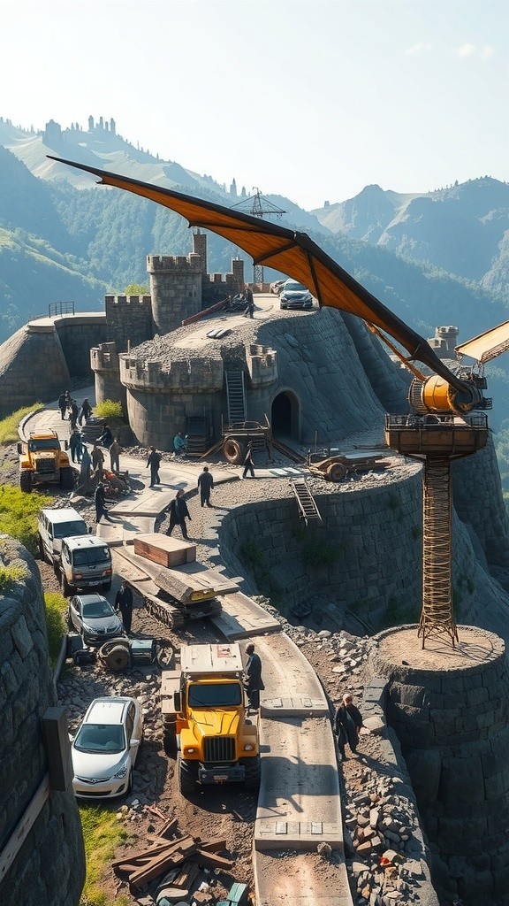 Construction Car Brake Fail on Hill