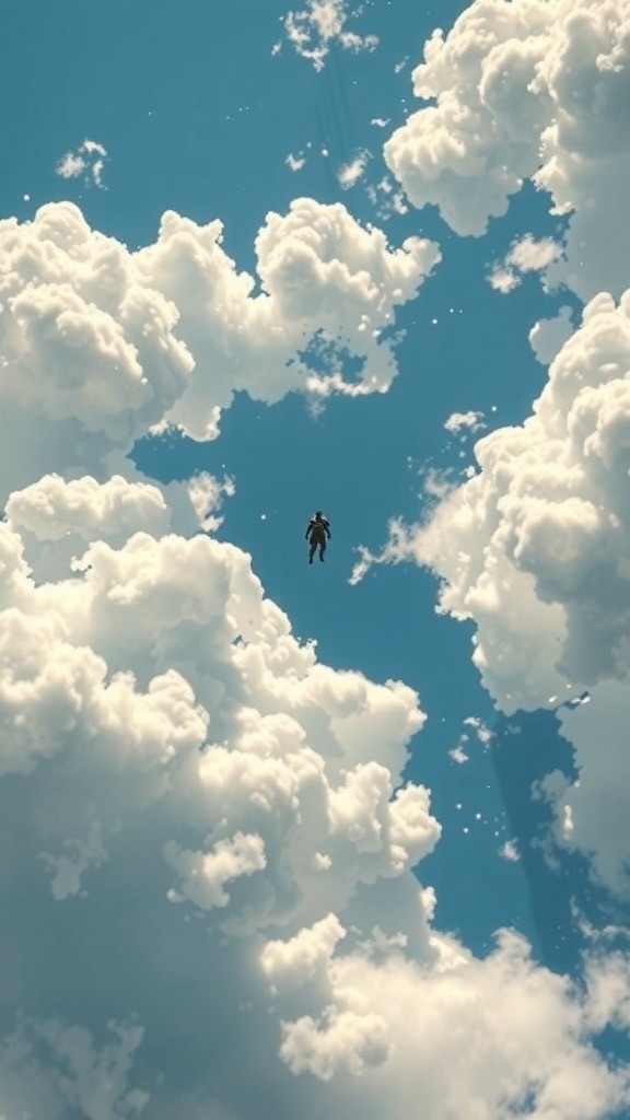 Baby Parachuting into a Green Forest