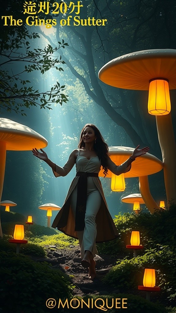 Enchanting Adventure: A 3D Cartoon Girl in a Magical Forest