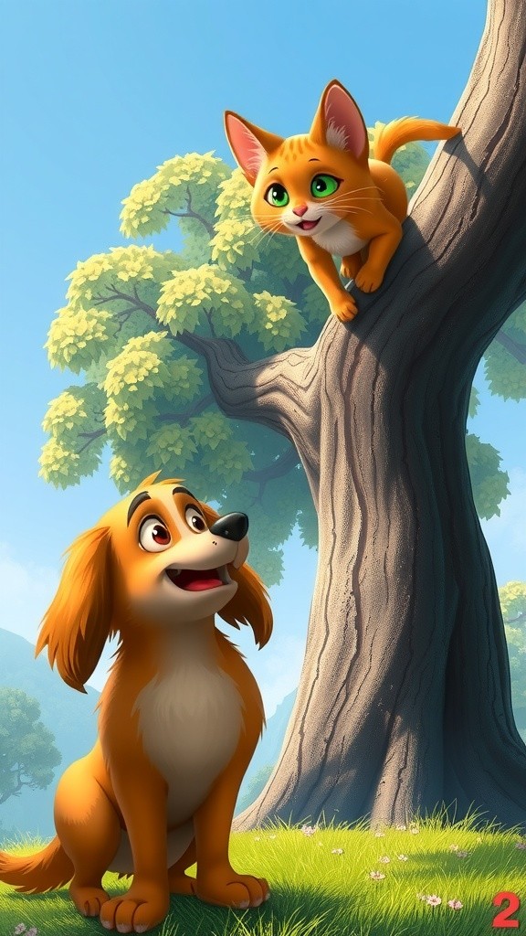 A Kind Puppy Helps a Scared Cat