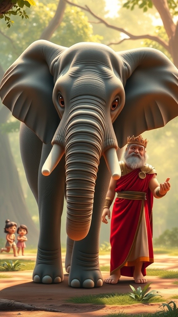 गोलू हाथी और चंदा मामा का फुटबॉल खेल