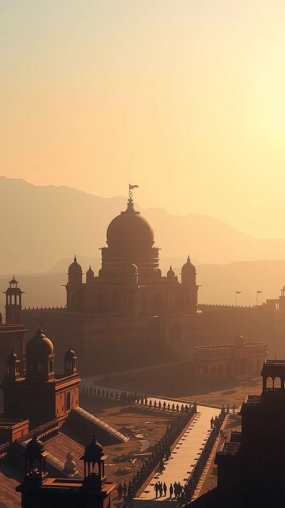 Dawn Over Ancient Hastinapur: A Cinematic Journey Through Indian Mythology