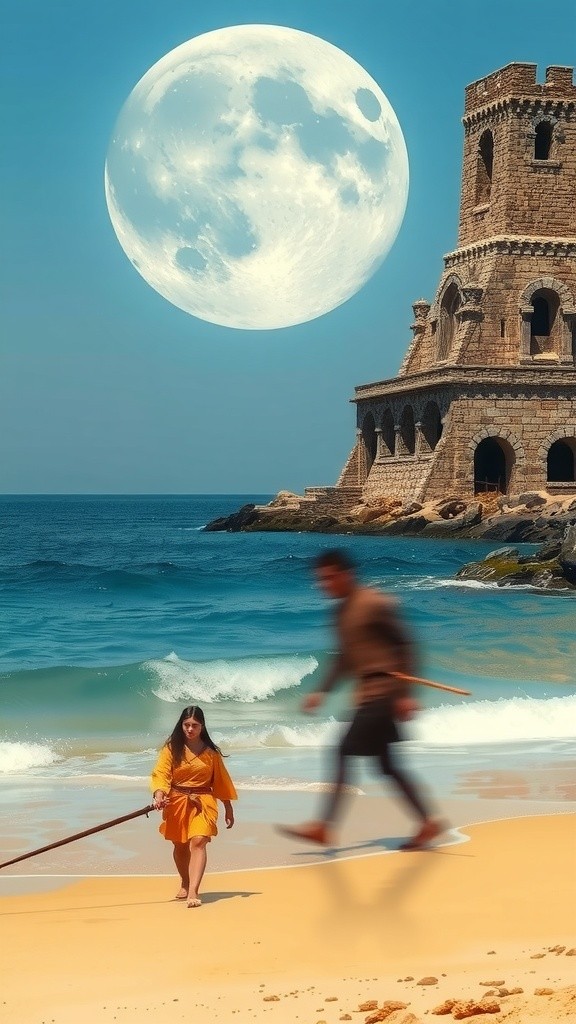 The Moon's Descent into the Sea