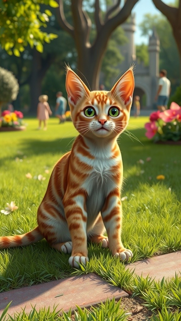 A Kitten's Joyful Garden Adventure