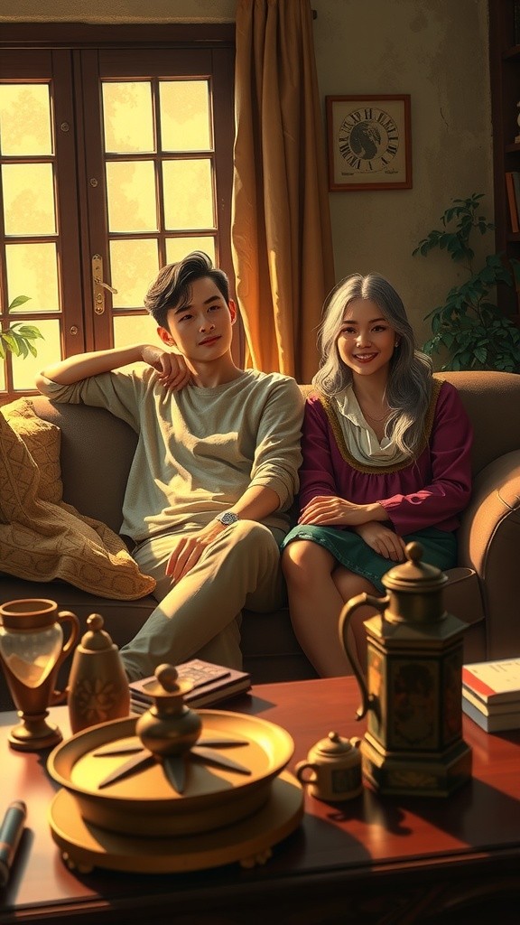 Nostalgic Moments on the Vintage Sofa