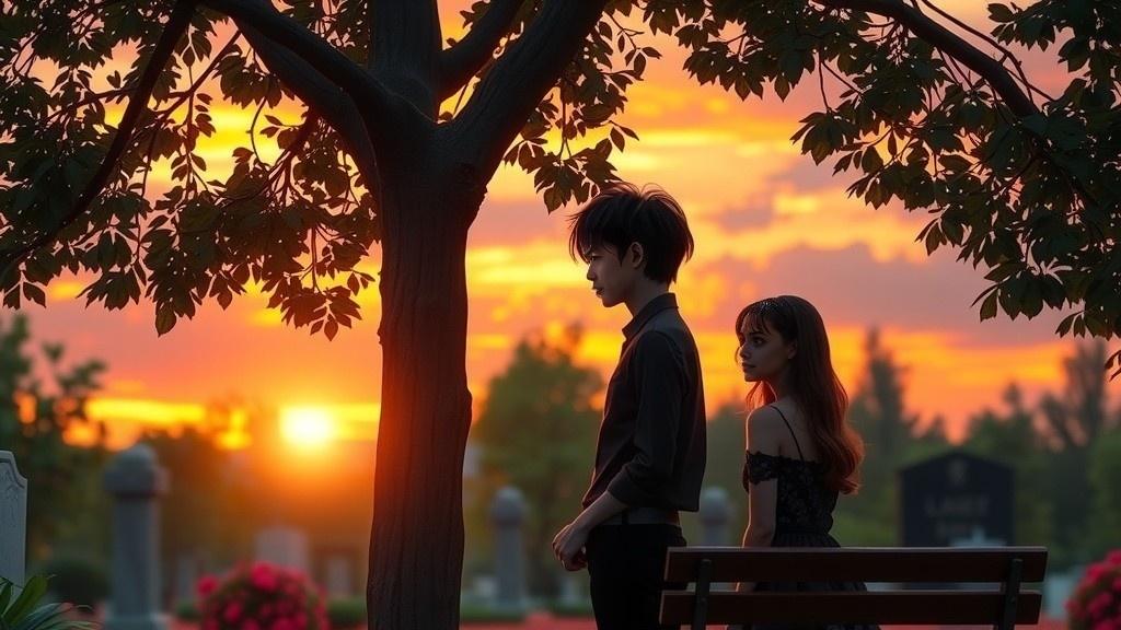 Cinta di Taman Saat Sunset