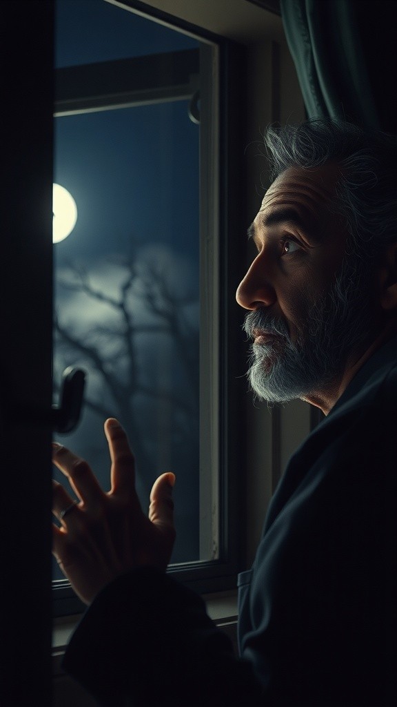 खिड़की में परछाई