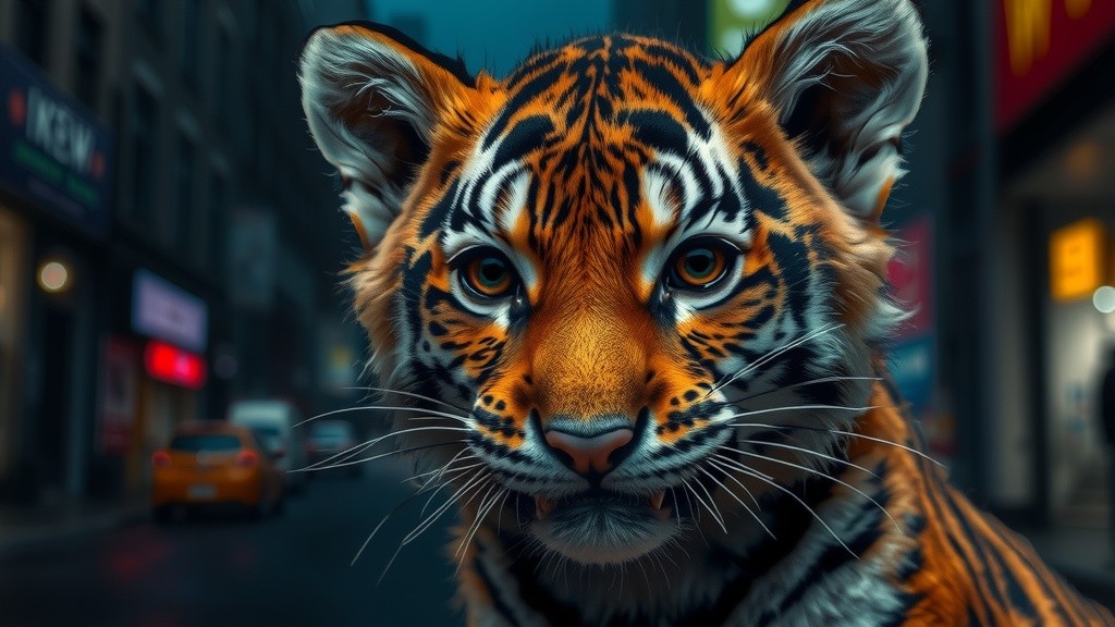 Curious Encounter: A Tiger Cub and a Butterfly