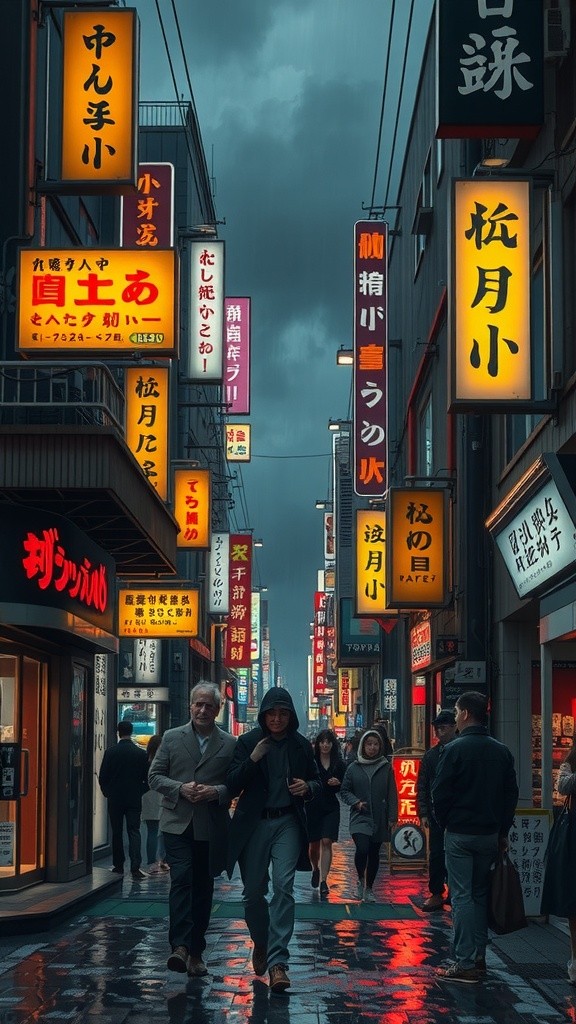 A Girl and the Devil in Nighttime Tokyo