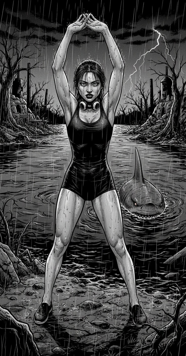 Woman Swims River, Shark Appears!