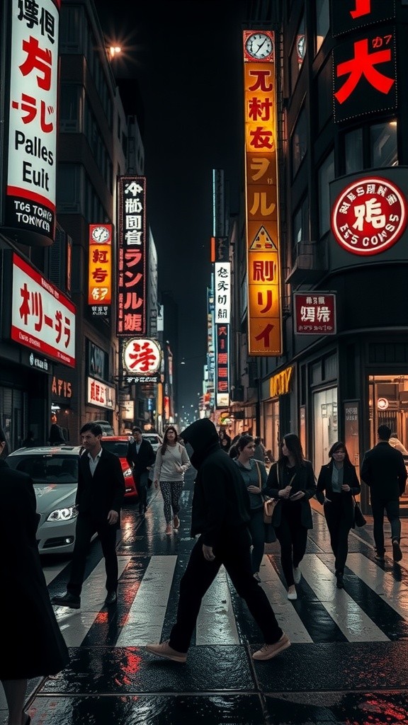 Nighttime Magic: A Girl's Hidden Power in Tokyo