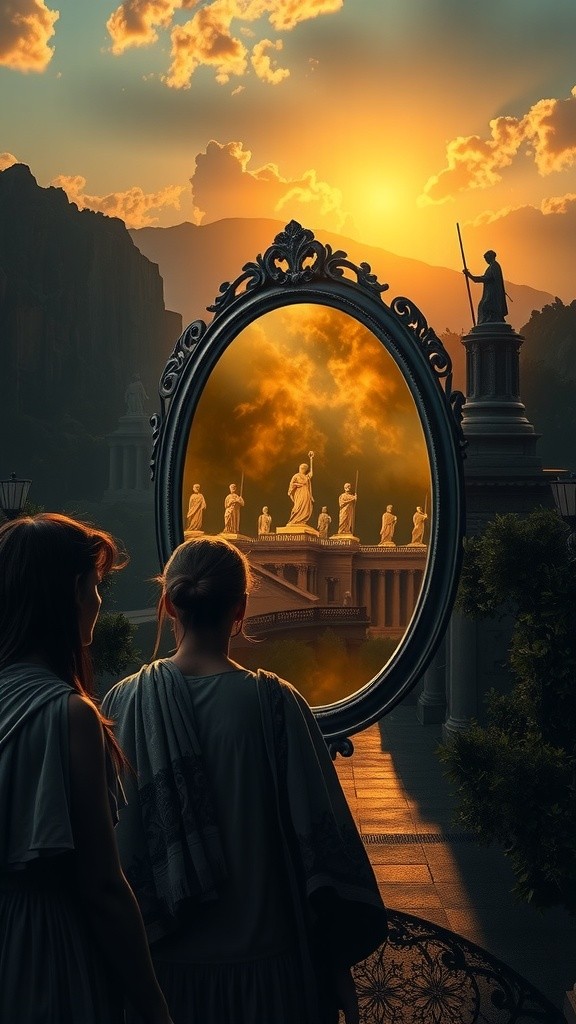 Athena and the Mirror of Truth: A Tale of Deceit and Destiny