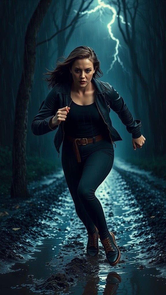 Chased by Shadows: A Stormy Night Horror
