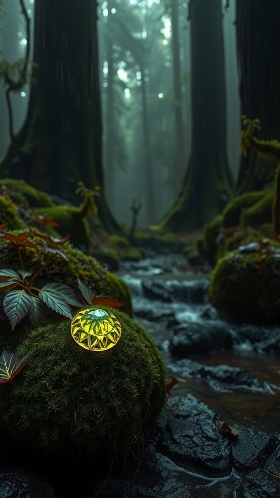 Enchanted Geode: A Fantastical Journey Through the Ancient Forest